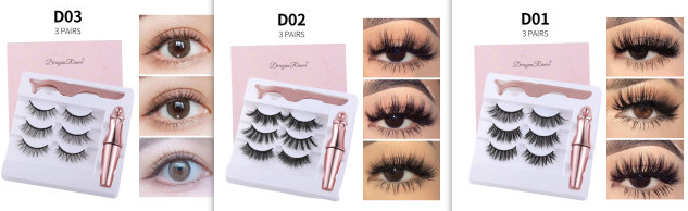 Liquid Eyeliner & Eyelashes & Tweezer Set